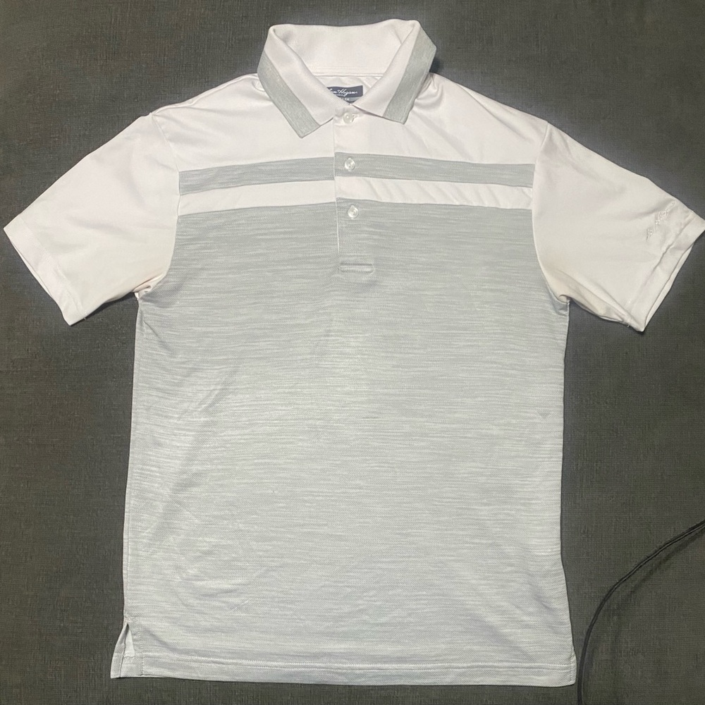 Ben Hogan White and Gray golf  Polo Shirt Modern Design size small
